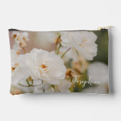Elegante witte rozen bloem foto met aangepaste naa etui (Achterkant)