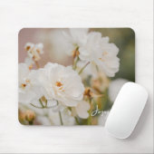 Elegante witte rozen bloem foto met aangepaste naa muismat (Met muis)
