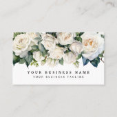 Elegante witte rozen bloemen Bloemen Visitekaartje (Voorkant)