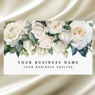 Elegante Witte Rozen Bloemen Bloemig Visitekaartje