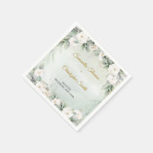 Elegante witte rozen bloementuin groen bruiloft servet (Hoek)