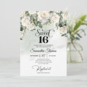 Elegante  witte rozen bloementuin Unique Kaart (Staand voorkant)