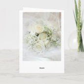 Elegante witte rozen boeket bruiloft kaart (Achterkant)