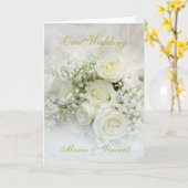 Elegante witte rozen boeket Huwelijk Kaart (Gele Bloem)