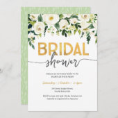 Elegante witte rozen bruids douche uitnodiging (Voorkant / Achterkant)