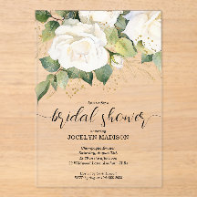 Elegante Witte Rozen Bruidsdouche Acryl