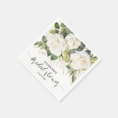 Elegante witte rozen bruidsdouche servet (Hoek)