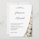 Elegante witte rozen bruiloft alles in één kaart (Voorkant)