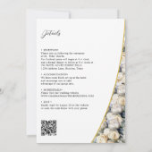 Elegante witte rozen bruiloft alles in één kaart (Achterkant)