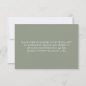 Elegante witte rozen bruiloft bedankkaart (Achterkant)