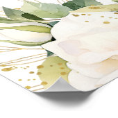 Elegante Witte Rozen Bruiloft Feest Welkom Poster (Hoek)