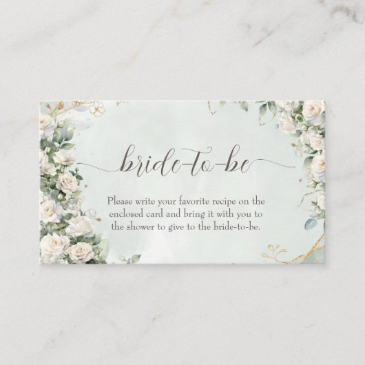 Elegante witte rozen bruiloft informatiekaartje (Voorkant)