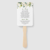 Elegante witte rozen bruiloft programma handwaaier (Achterkant)