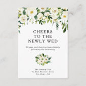 Elegante witte rozen bruiloft receptie Kaart (Voorkant)