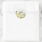Elegante witte rozen bruiloft stickers (Tas)