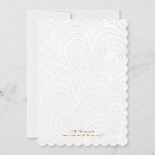 Elegante witte rozen bruiloft uitnodiging (Achterkant)