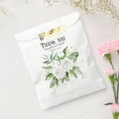 Elegante witte rozen en baby's adem bruiloft bedankzakje (Gezegeld)