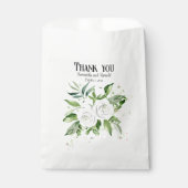 Elegante witte rozen en baby's adem bruiloft bedankzakje (Voorkant)