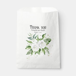 Elegante witte rozen en baby's adem bruiloft bedankzakje