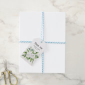 Elegante witte rozen en baby's adem bruiloft cadeaulabel (Met Touw)