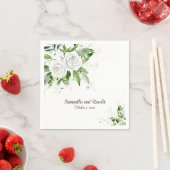 Elegante witte rozen en baby's adem bruiloft servet (Insitu)