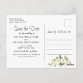 Elegante witte rozen en kanten rustieke Save the D Briefkaart (Achterkant)