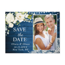 Elegante witte rozen en kanten rustieke Save the D