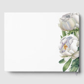 Elegante witte rozen en pioenen bruiloft gastenboek (Achterkant)