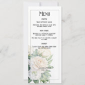 Elegante witte rozen en pioenen bruiloft kaart (Voorkant)