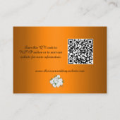Elegante witte rozen en Tangerine bruiloft website Informatiekaartje (Achterkant)