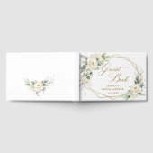 Elegante Witte Rozen Eucalyptus Bruidsdouche Gastenboek (Volledig)