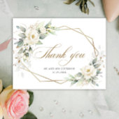 Elegante witte rozen Eucalyptus bruiloft Dank u Uitnodiging Briefkaart