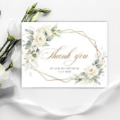 Elegante witte rozen Eucalyptus bruiloft Dank u Uitnodiging Briefkaart