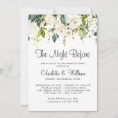 Elegante witte rozen Eucalyptus PROEFHuwelijksdine Kaart (Voorkant)