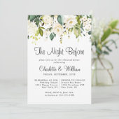Elegante witte rozen Eucalyptus PROEFHuwelijksdine Kaart (Staand voorkant)
