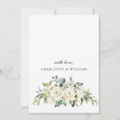 Elegante witte rozen Eucalyptus PROEFHuwelijksdine Kaart (Achterkant)