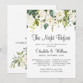 Elegante witte rozen Eucalyptus PROEFHuwelijksdine Kaart (Voorkant / Achterkant)