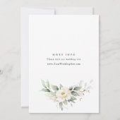 Elegante witte rozen eucalyptus repetitie diner kaart (Achterkant)