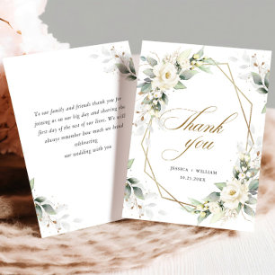 Elegante Witte Rozen Eucalyptus Trouw Dank Je Bedankkaart