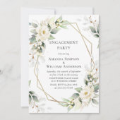 Elegante Witte Rozen Eucalyptus VERLOVINGSFEEST Kaart (Voorkant)