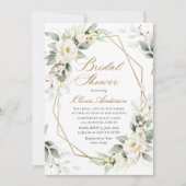 Elegante Witte Rozen Eucalyptus Vrijgezellenfeest Kaart (Voorkant)