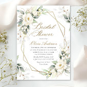 Elegante Witte Rozen Eucalyptus Vrijgezellenfeest Kaart