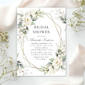 Elegante Witte Rozen Eucalyptus Vrijgezellenfeest Kaart