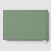 Elegante witte rozen groen bloem bruidsdouche gastenboek (Achterkant)