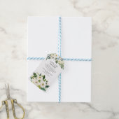 Elegante witte rozen groen bruiloft dank u cadeaulabel (Met Touw)