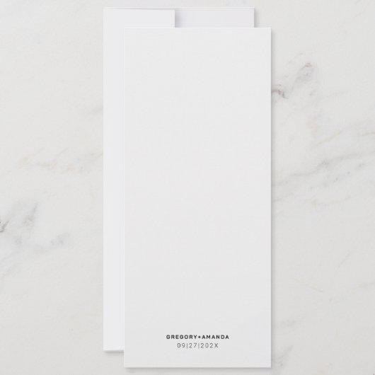 Elegante witte rozen & groen bruiloft Menu Kaart (Achterkant)