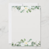 Elegante witte rozen groen bruiloft uitnodiging (Achterkant)
