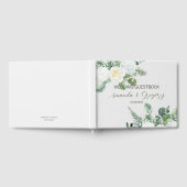 Elegante witte rozen & groen gastenboek (Volledig)