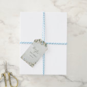 Elegante Witte Rozen Huwelijk Bedankt Cadeaulabel (Met Touw)