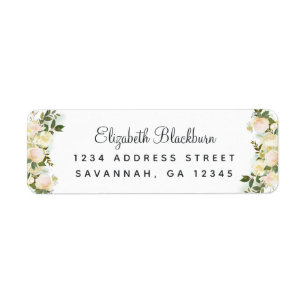 Elegante witte rozen Huwelijks retouradres Etiket